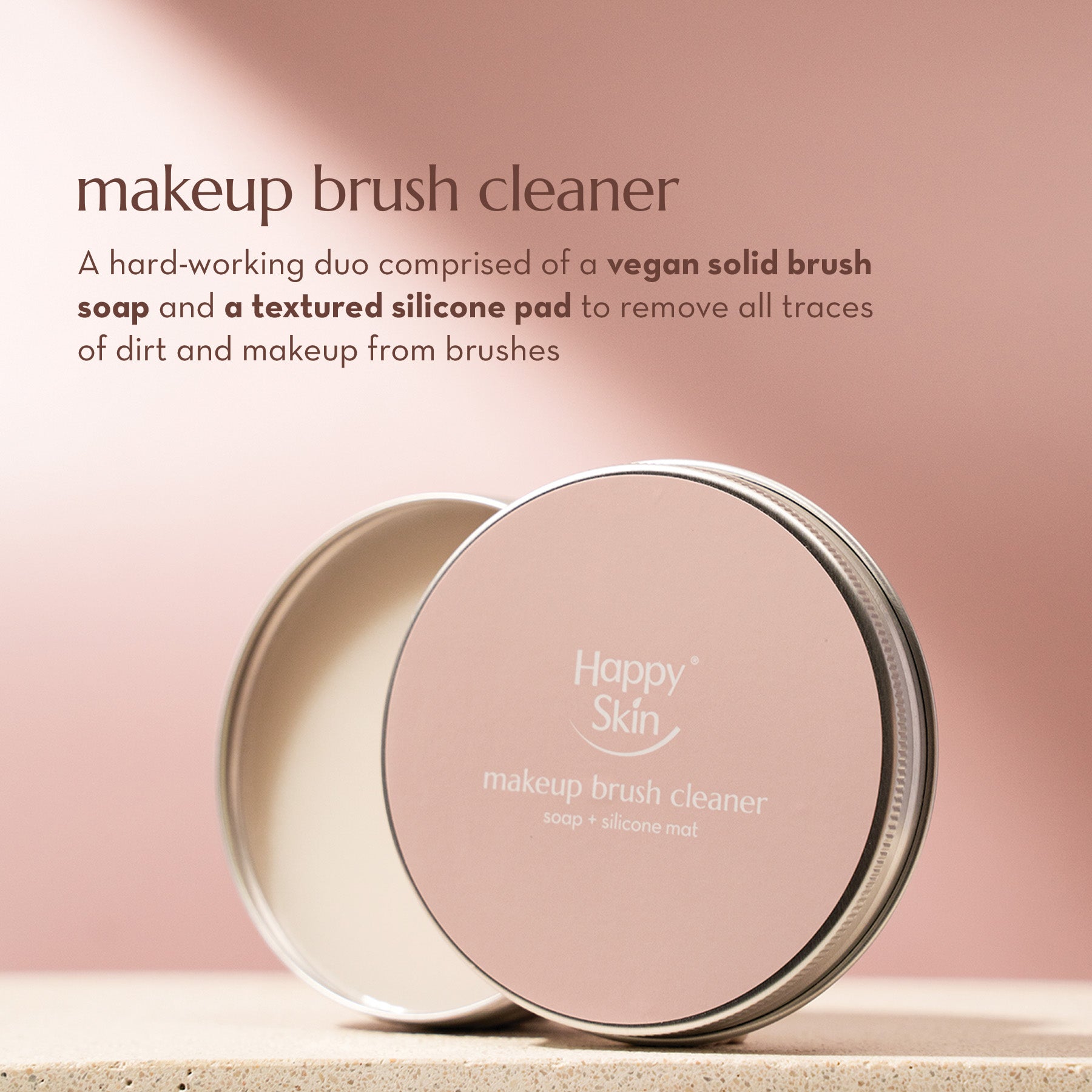 Makeup Brush Cleaner (Soap + Silicone Mat) – Happy Skin