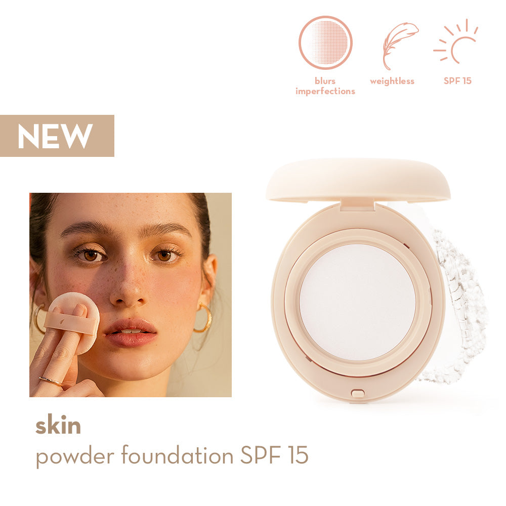 Happy Skin Off Duty Powder Foundation Duo (Powder + Dual-Ended Cosmetics Brush)