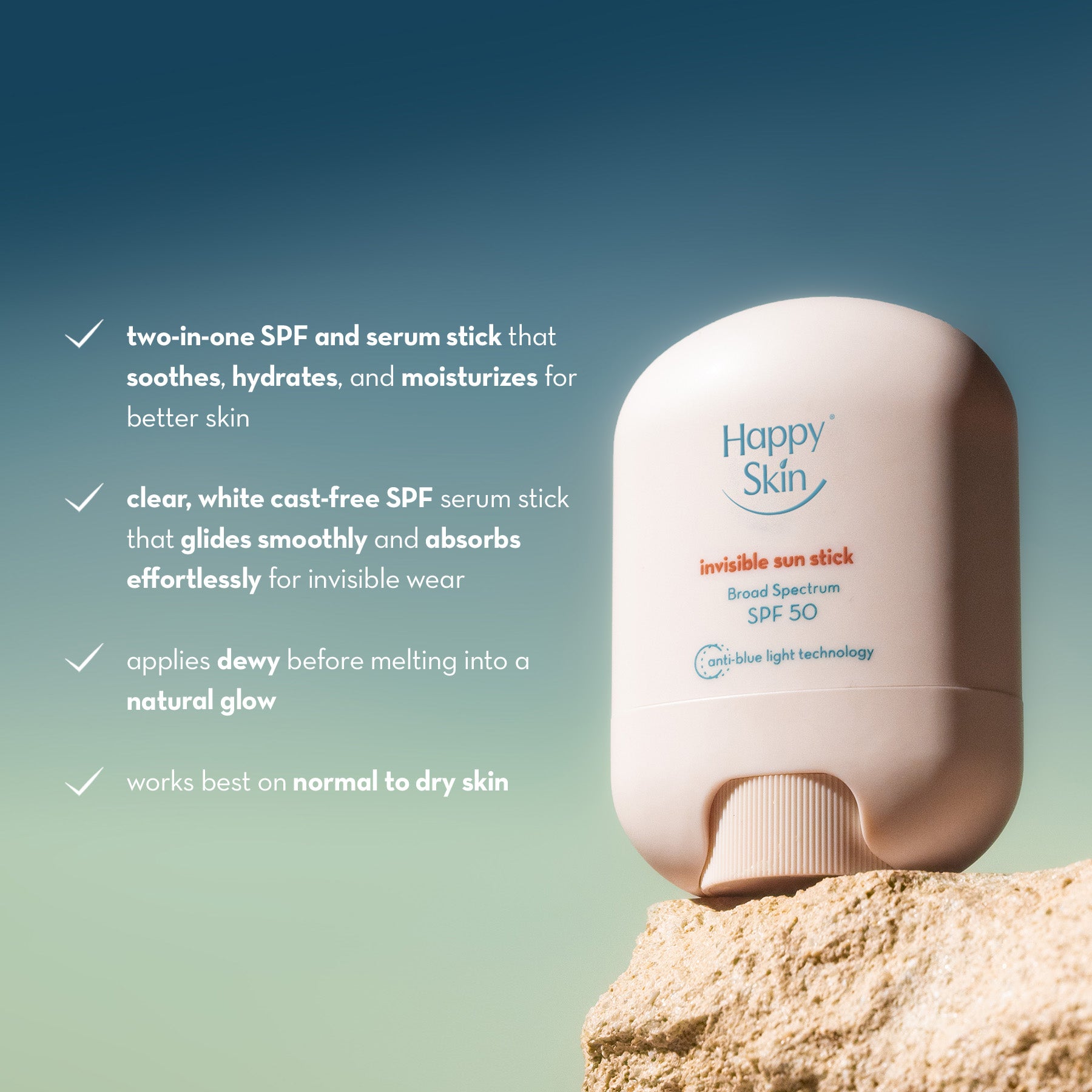 Happy Skin Invisible Sun Stick Broad Spectrum SPF 50