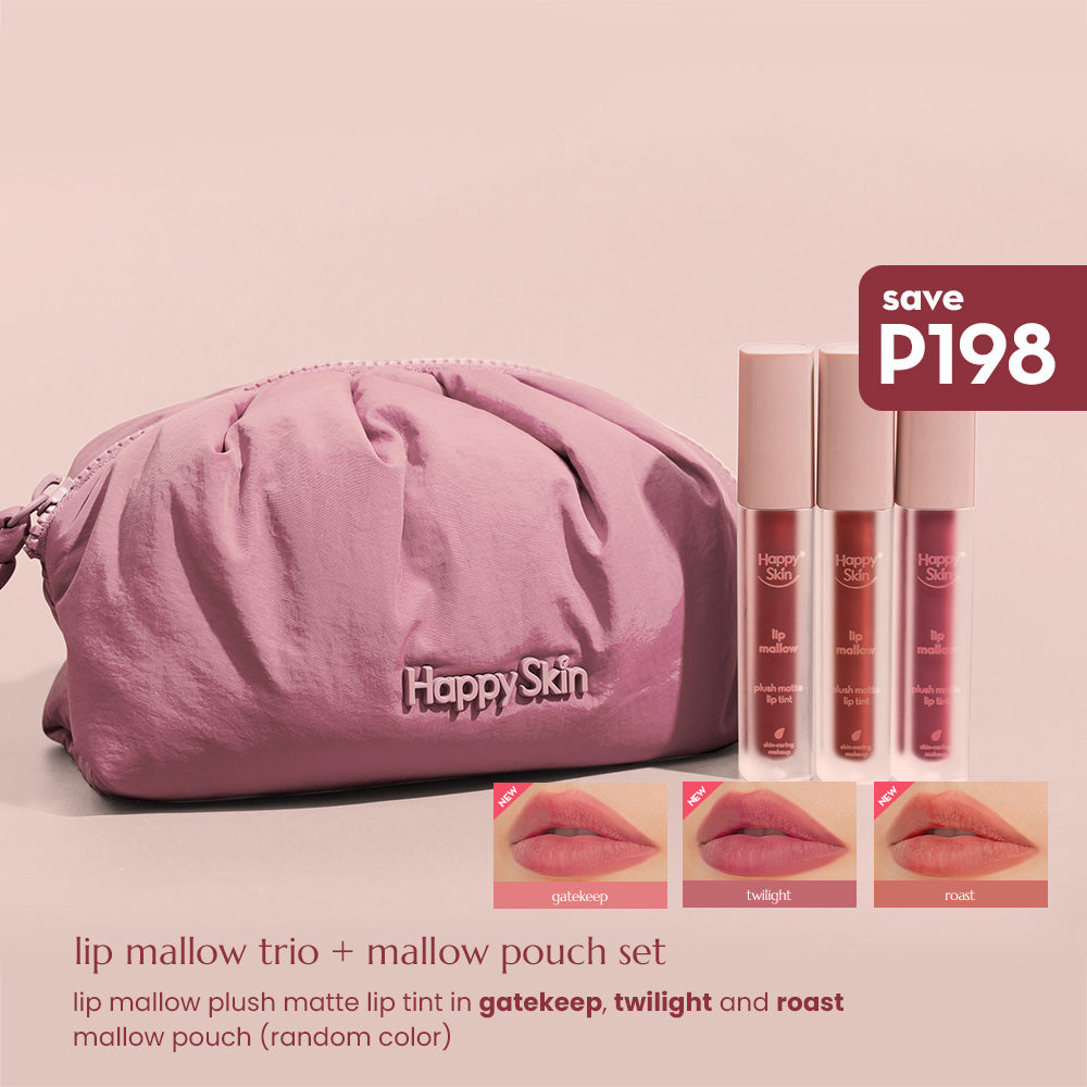 Happy Skin Lip Mallow Tint Trio & Mallow Pouch Set