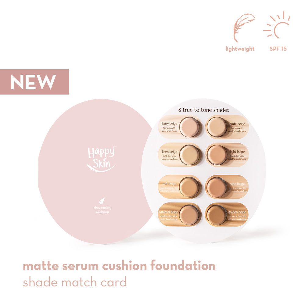 Happy Skin Matte Serum Cushion Foundation Shade Match Card
